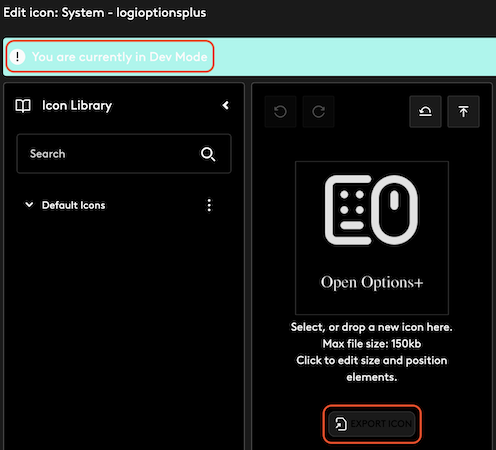 Use "Export Icon" button to export the Icon Template